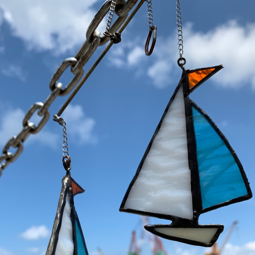 ステンドグラス 海色モビール