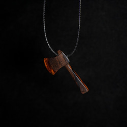 Cocobolo~斧~木製のネックレス 3枚目の画像