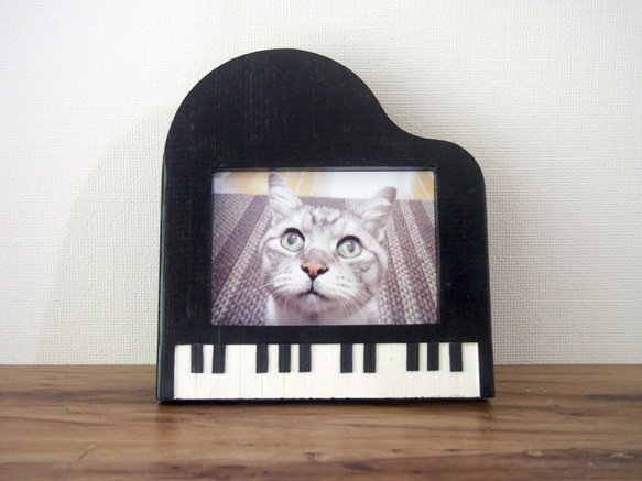 猫 鍵盤 写真たて 猫 鍵盤 写真たて