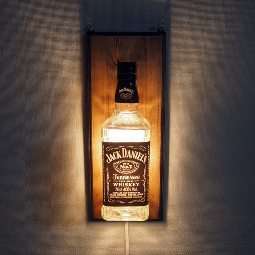 【Jack Daniel ジャックダニエル】壁掛けLEDライト　間接照明 JACK DANIEL'S - 【ハンドメイド】ジャックダニエル LEDライトの