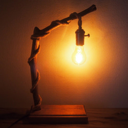 【癒しの灯り】流木とロープ調電気コードのスタンドライト 3枚目の画像