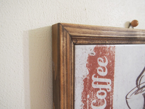 レトロ看板風デザインのインテリア壁飾りタイル（Premium Coffee） 3枚目の画像