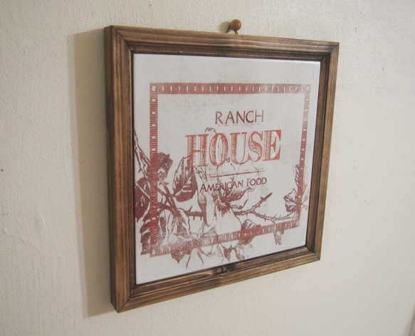 レトロ看板風デザインのインテリア壁飾りタイル（RANCH HOUSE AMERICAN FOOD） 2枚目の画像