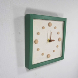 【時計】漆喰と粘土の素朴な壁掛け時計　外枠付 2枚目の画像