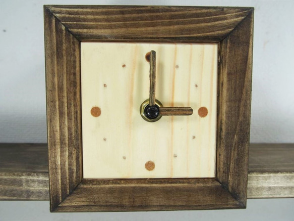 【時計】時計付き凸型シェルフ 4枚目の画像