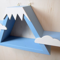 【受注製作】富士山と雲の壁掛けシェルフ（Aタイプ） 3枚目の画像
