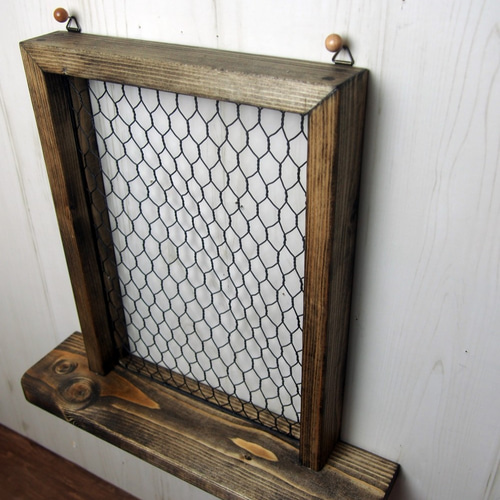 ワイヤーネットシェルフ 壁に掛けてもOK 置いてもOK アンティーク風