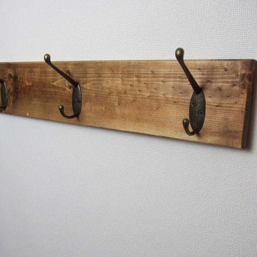 アンティーク風木製 3フック コートハンガー アンティーク風木製 3フック コートハンガー