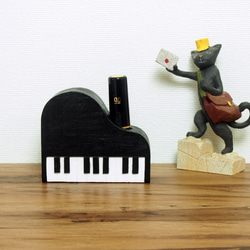 受注製作【ハンコ・印鑑スタンド】ピアノ型の可愛い印鑑（はんこ）置き 1枚目の画像
