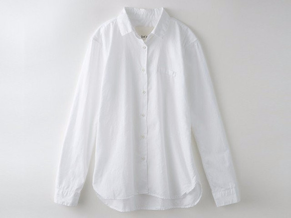 [ボタニカルダイ]白椿染めのスタンダードシャツ　8411-01001-91 2枚目の画像