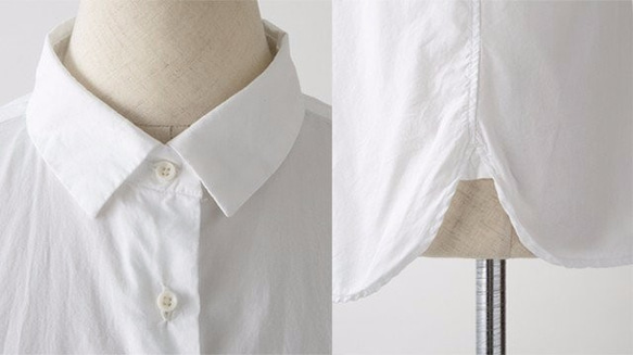 [ボタニカルダイ]白椿染めのスタンダードシャツ　8411-01001-91 4枚目の画像