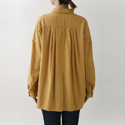 [植物染料]柔軟的棉亞麻寬鬆襯衫8514-01014-60 第4張的照片