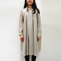 [植物染料]瑪格麗特染棉真絲長襯衫裙c8411-04001-01 第1張的照片