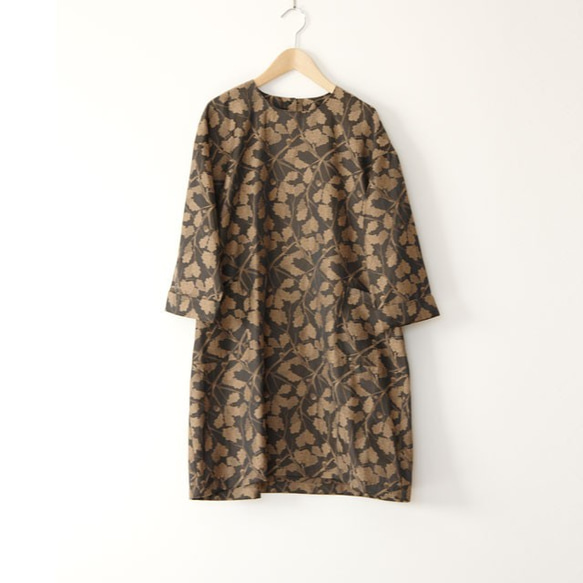 JACQUARD TUNIC ジャガードチュニック　どんぐりの森　グレー 7枚目の画像