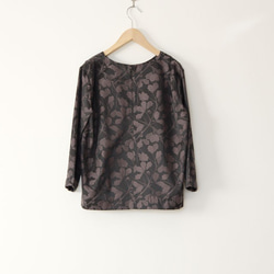 JACQUARD BLOUSE ジャガードトップス　どんぐりの森　グレー 2枚目の画像