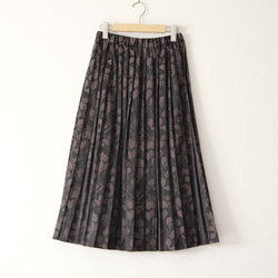 JACQUARD PLEATED SKIRT　ジャガードプリーツスカート どんぐりの森　ブラウン 7枚目の画像