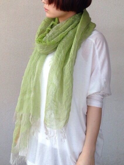 sarariリネンストールハーフ (わかくさ01)