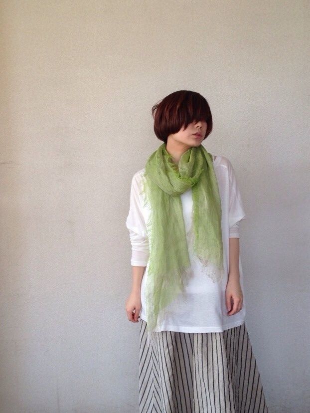 sarariリネンストールハーフ (わかくさ01)