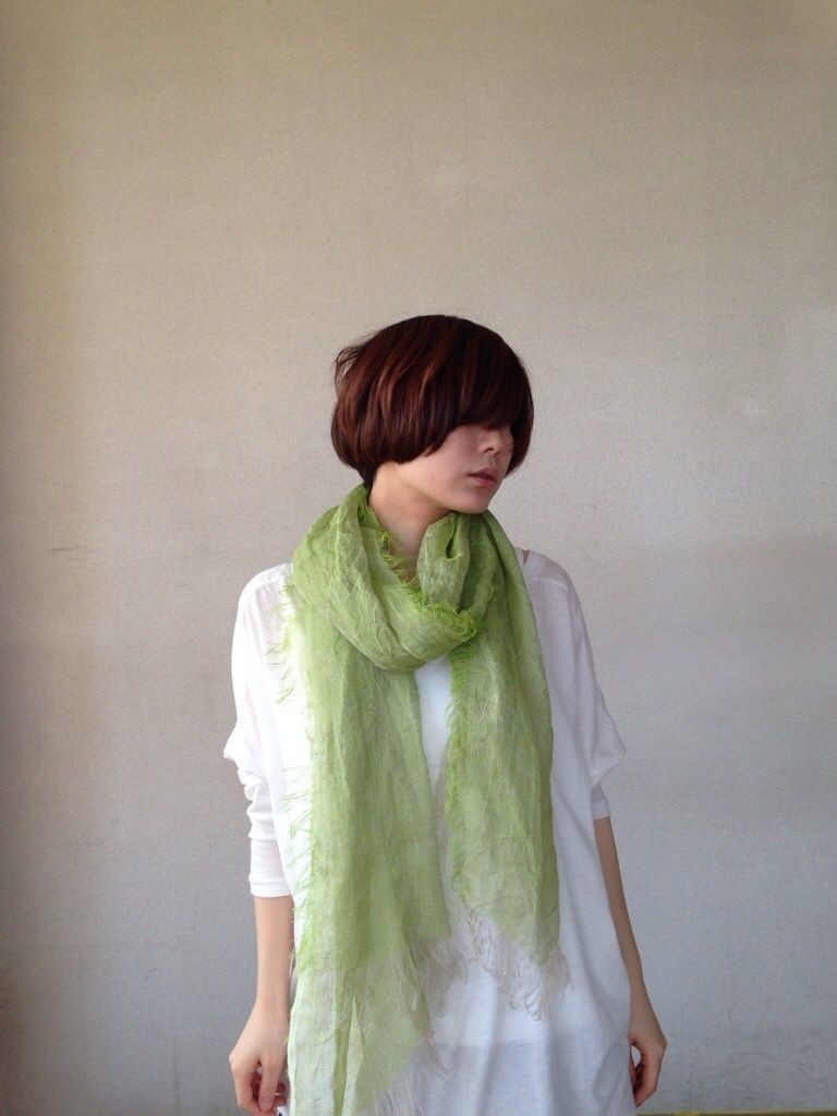 sarariリネンストールハーフ (わかくさ01)