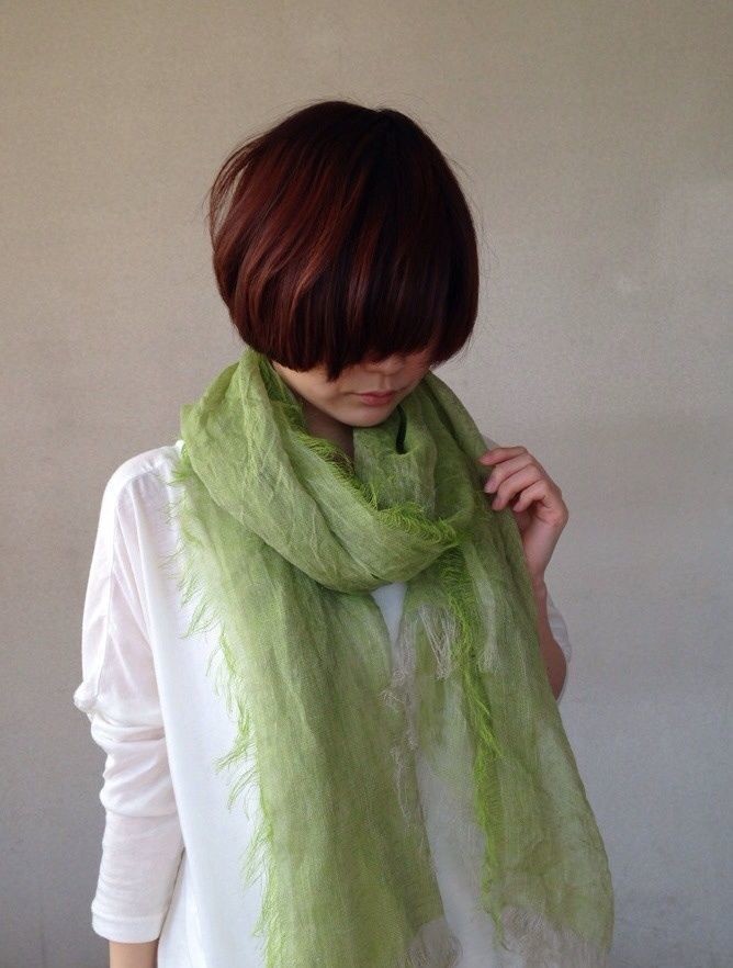 sarariリネンストールハーフ (わかくさ01)