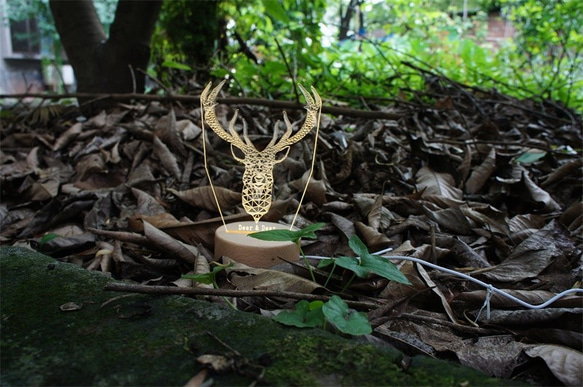 エルフは森の鹿：デスクトップ三次元の彫刻が施された木製のテーブルランプは、贈り物をカスタマイズした父の日ギフト誕生日プレゼントク 8枚目の画像