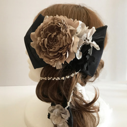 花の髪飾り　ヘッドドレス　アンティークラナンキュラス　七五三　成人式　結婚パーティー 1823-AL 3枚目の画像