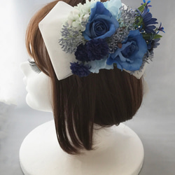 花髮飾品頭飾藍玫瑰婚禮派對稱為禮物 第3張的照片