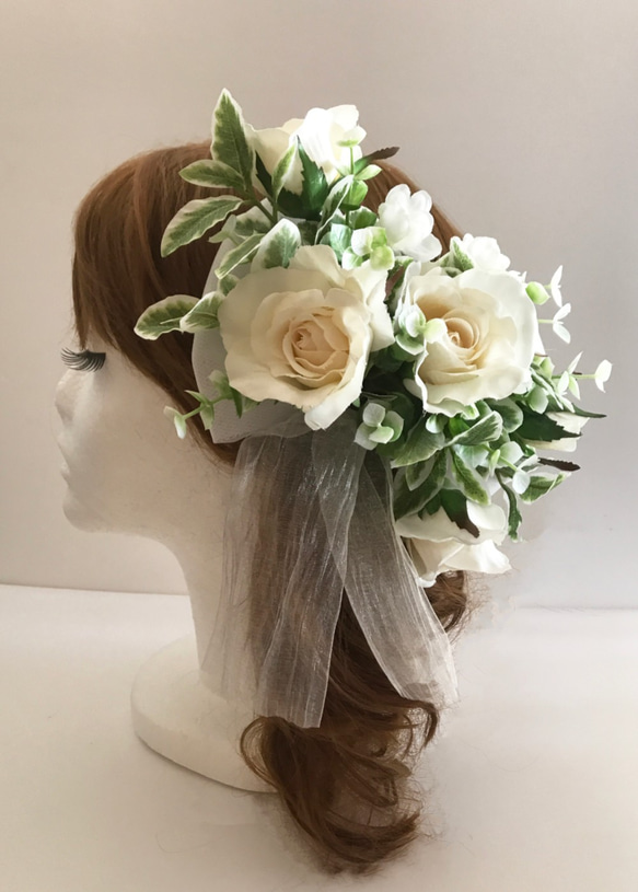 花髮飾頭飾茉莉玫瑰婚禮派對 第2張的照片