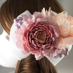 花頭髮飾品頭飾粉紅色毛茛屬×大麗花婚禮派對稱為禮物 第2張的照片
