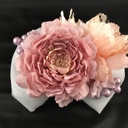 花頭髮飾品頭飾粉紅色毛茛屬×大麗花婚禮派對稱為禮物 第1張的照片