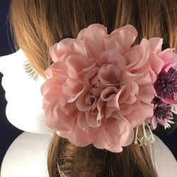 花髮飾品頭飾粉紅色大麗花×凱倫Astrantia Shichi-Gozo成人婚禮派對 第1張的照片