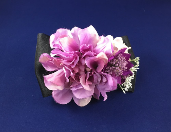 花髮飾品頭飾紫色大麗花×卡倫Astrantia Shichi-Gozo成人婚禮派對 第2張的照片
