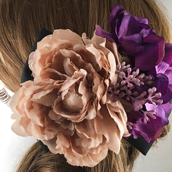 花髮飾品頭飾繡球花×古董粉紅牡丹Shichi-Gozo成人婚禮派對 第1張的照片