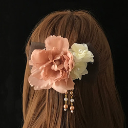 花髮飾頭飾珍珠粉紅色牡丹753成人儀式婚禮派對1857-PP 第1張的照片