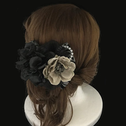 花頭飾頭飾黑色大麗花x金銀蓮花婚禮派對稱為禮物 第1張的照片