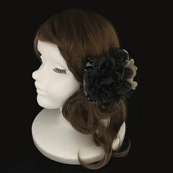 花頭飾頭飾黑色大麗花x金銀蓮花婚禮派對稱為禮物 第2張的照片