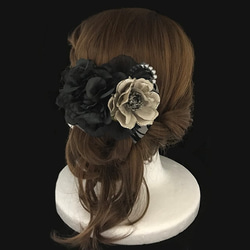 花頭飾頭飾黑色大麗花x金銀蓮花婚禮派對稱為禮物 第3張的照片