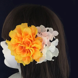 日本髮飾Dahlia x Delphinium適合夏季節日和浴衣！ 第1張的照片