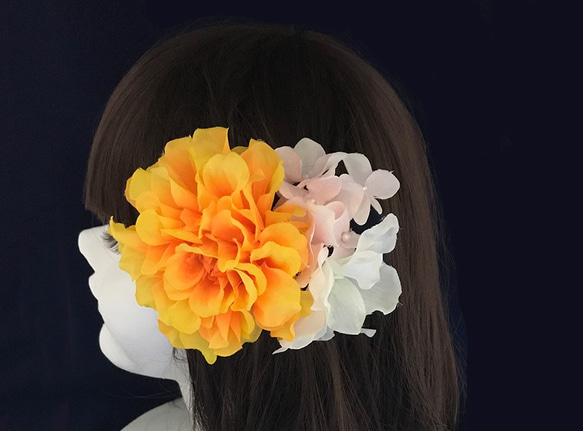 日本髮飾Dahlia x Delphinium適合夏季節日和浴衣！ 第1張的照片