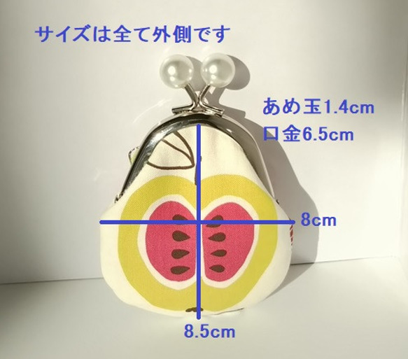 (1点限定)丸ごとりんごの小さなあめ玉がま口(目薬入れ・小物入れ) 3枚目の画像