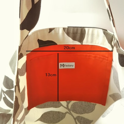 【送料無料】北欧風 布のエコバッグ (ポケット付) 4枚目の画像