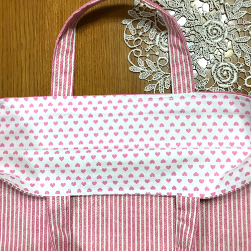 ピンクのレッスンバッグ 入園入学 絵本バッグ サブバッグ 洗い替え用 