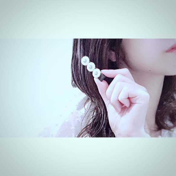 .｡.:✽ マーガレット ✽.｡.:* ヴィンテージ ヘアクリップ 4枚目の画像