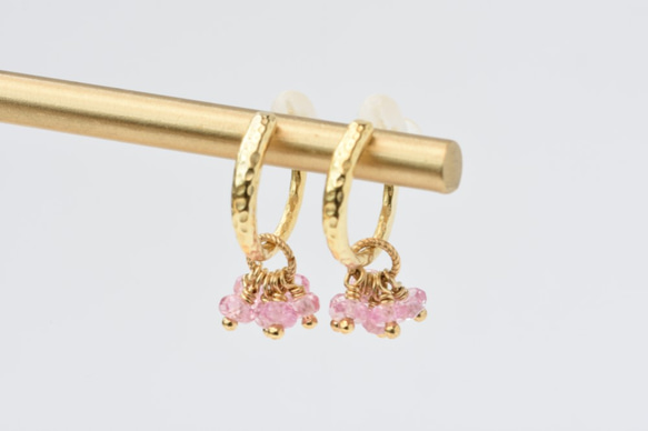 [EC] Bouquet (Pink Sapphire) Ear Clips 2枚目の画像