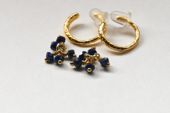 [EC] Bouquet (Lapis lazuli) Ear Clips 1枚目の画像