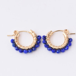 [PE] Lapis lazuli《S》Basic Hoop Pierced Earring 2枚目の画像