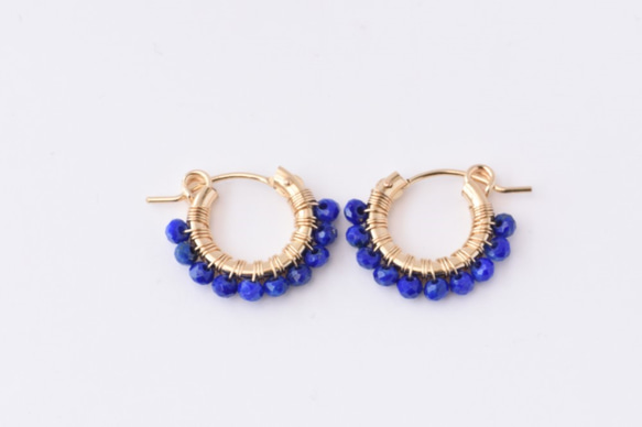 [PE] Lapis lazuli《S》Basic Hoop Pierced Earring 2枚目の画像