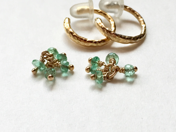 [EC] Bouquet (Emerald) Ear Clips 1枚目の画像