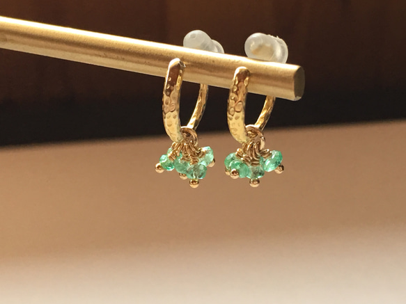 [EC] Bouquet (Emerald) Ear Clips 2枚目の画像