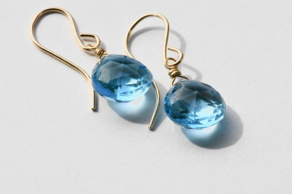 [PE] Swiss blue topaz Pierced Earring 2枚目の画像